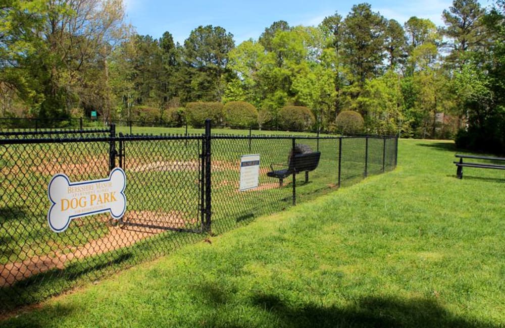 Onsite dog park for residents and their pets at Berkshire 54 in Carrboro, North Carolina