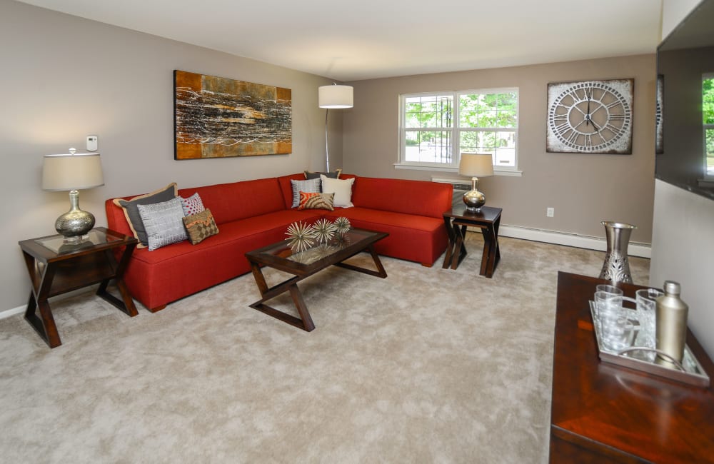 Model living room at St. Andrews Commons Apartment Homes in Columbia, South Carolina.