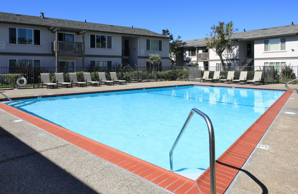 swimming pool on a sunny day at Seacliff in Pacifica, California