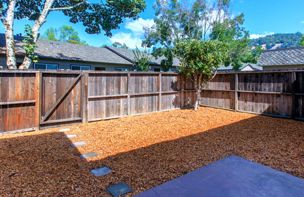 backyard at Villa Oaks in Santa Rosa, California