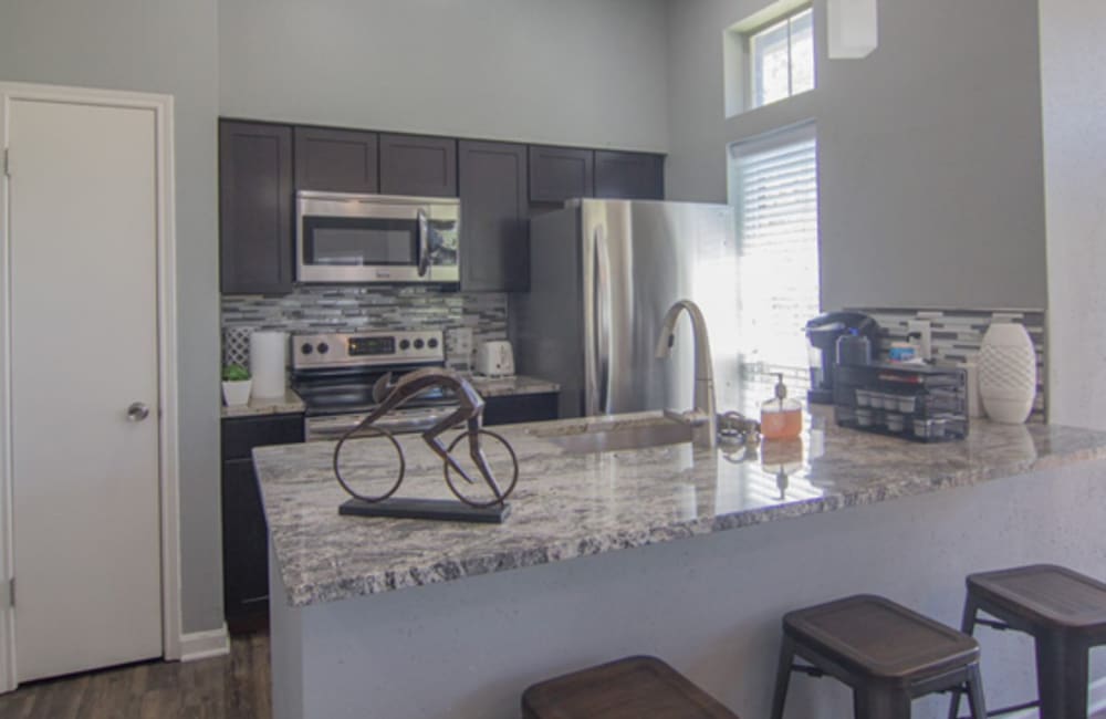 Breakfast bar in a home at Century Lake Apartments in Cincinnati, Ohio