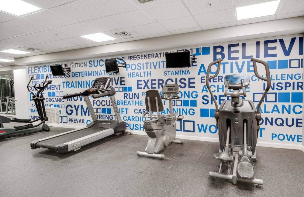 Fitness center at Columbia Pointe Apartment Homes in Columbia, Maryland