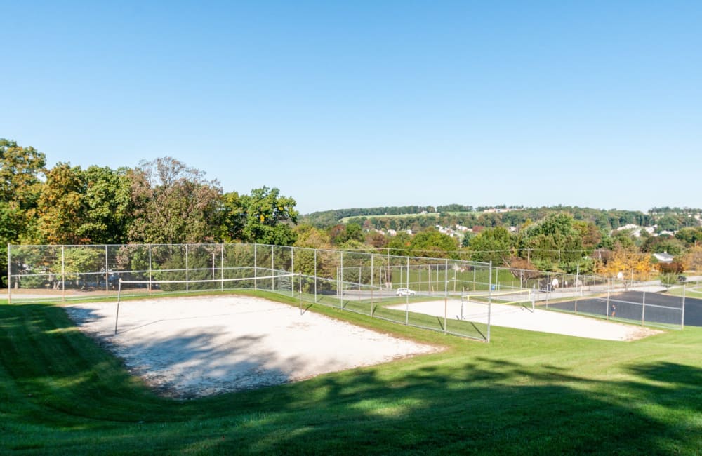 Volleyball courts at Lion's Gate in Red Lion, Pennsylvania