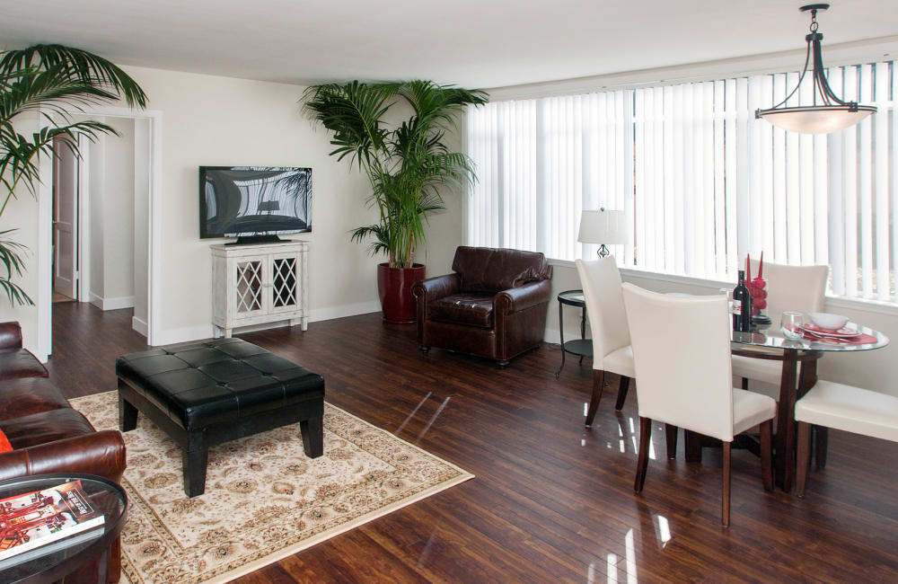living space at Park Royal Apartments in San Mateo, California