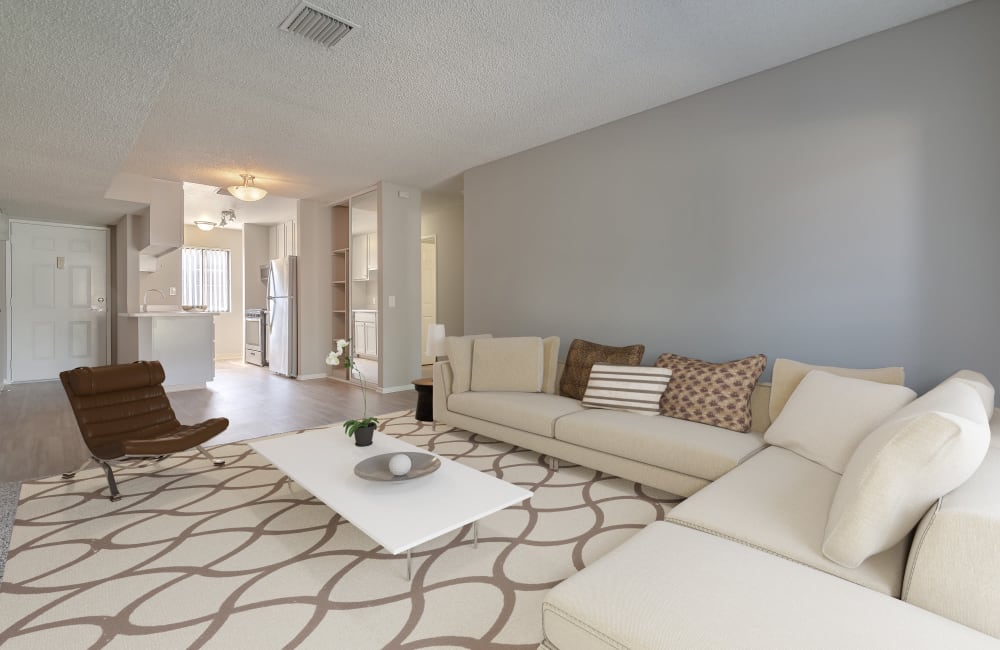 Living room atSunset Ridge Apartments apartment homes in Lancaster, California