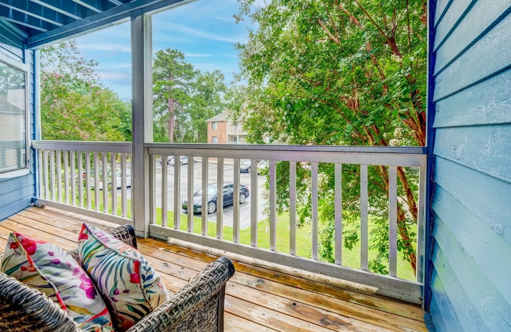 Staged balcony at Gable Hill Apartment Homes in Columbia, South Carolina