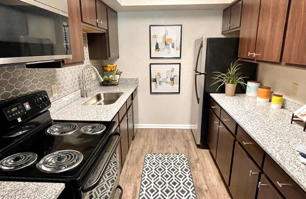 Modern kitchens at The Abbey at Jones Road in Houston, Texas