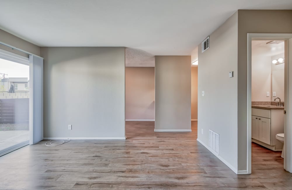 Apartments with hardwood floors at Sycamore Court in Garden Grove, California