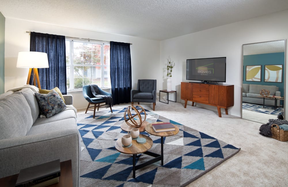 Open concept living area atArtisan at Lawrenceville apartment homes in Lawrenceville, New Jersey