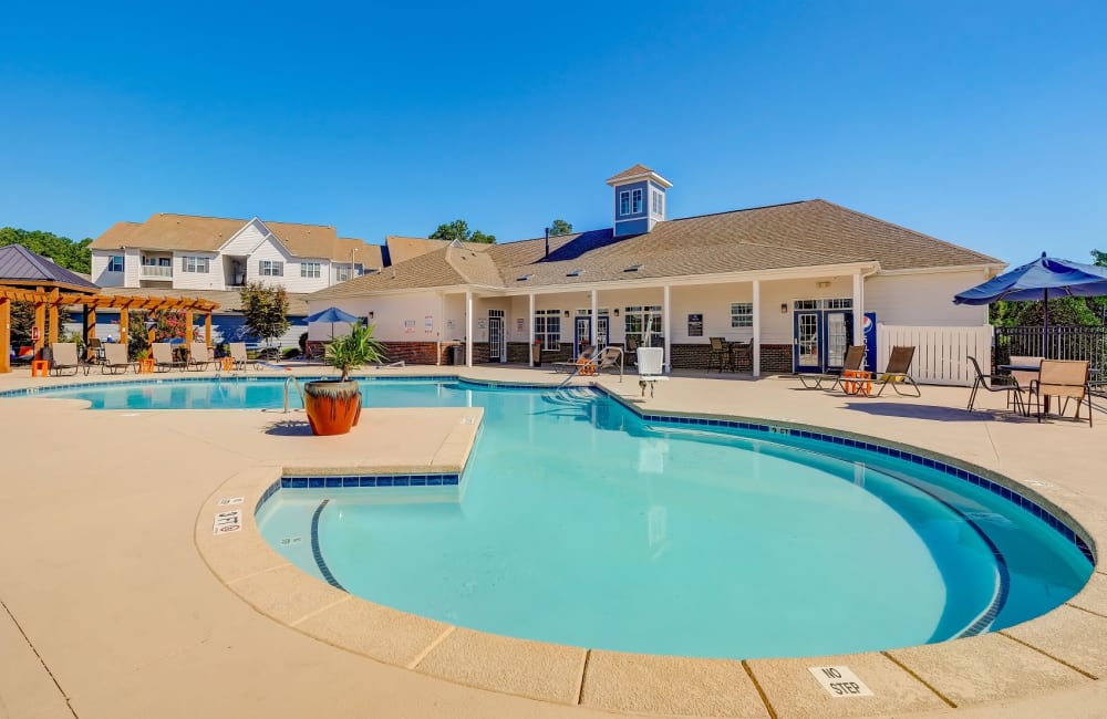 Outdoor pool at Carden Place Apartment Homes in Mebane, North Carolina