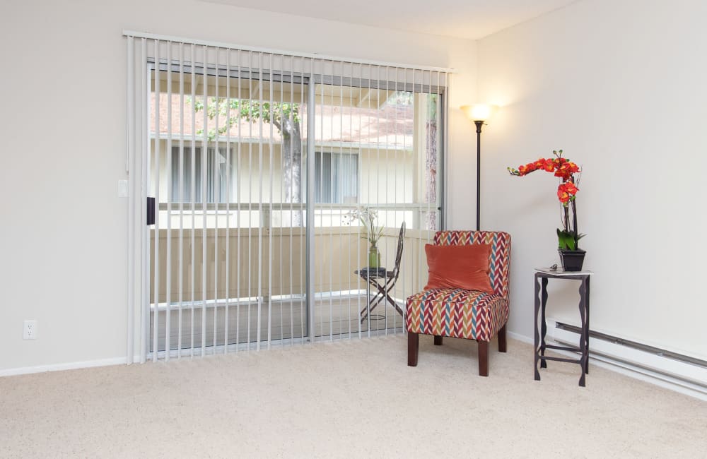 large patio doors at Evelyn Gardens in Sunnyvale, California