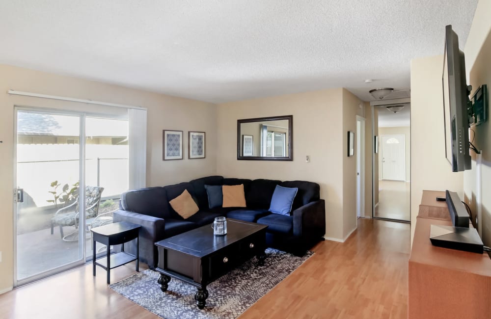 Apartment living room at Mango Tree in Santa Ana, California
