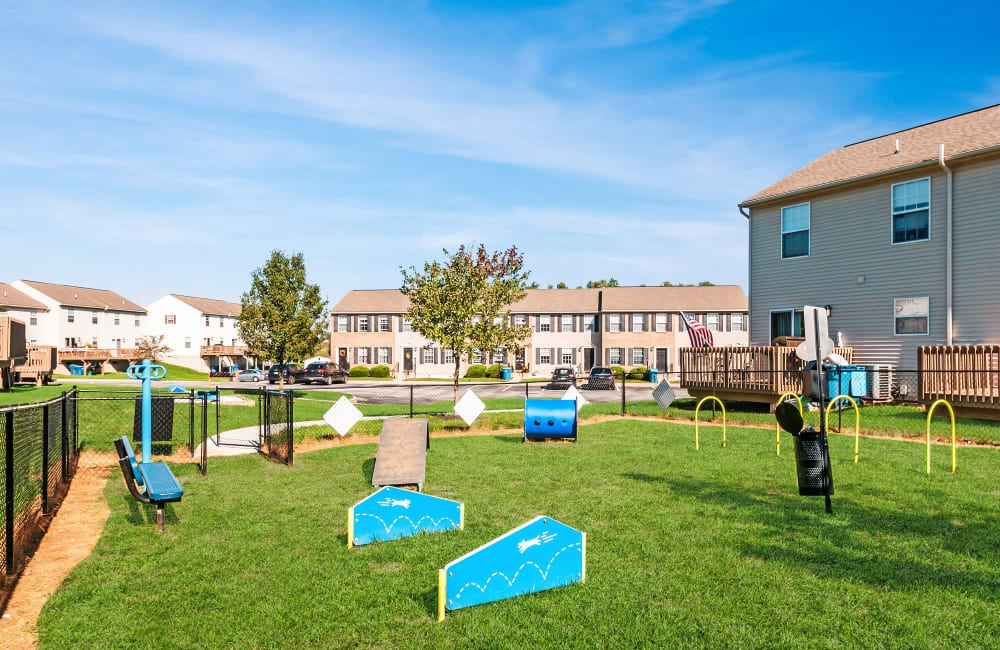 Pet friendly apartments with an onsite dog park located at Lion's Gate in Red Lion, Pennsylvania