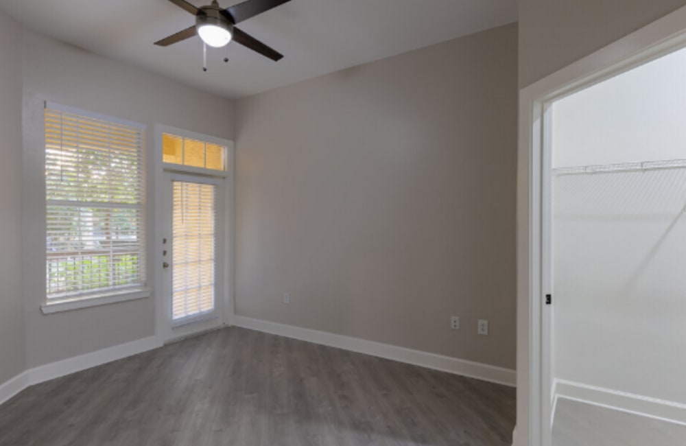 Spacious bedroom with walk-in closet at Heights on Katy in Houston, Texas, 