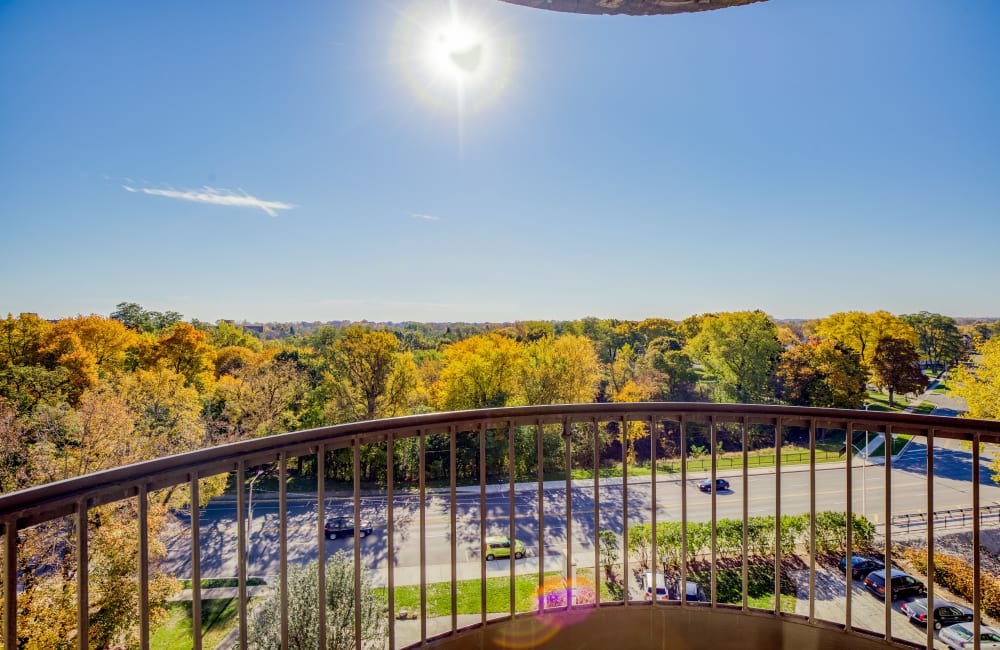 View from balcony at Lilac Ledge Apartments in Waukegan, Illinois