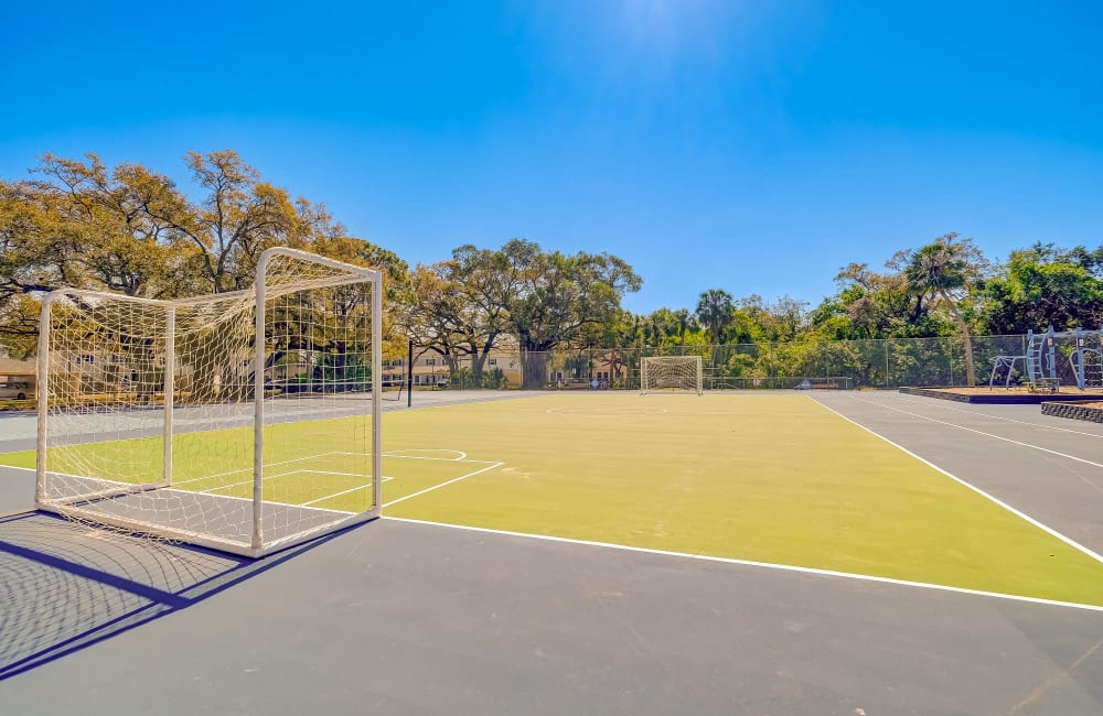 Outdoor soccer court at Reserve at Lake Pointe Apartments & Townhomes in St Petersburg, Florida