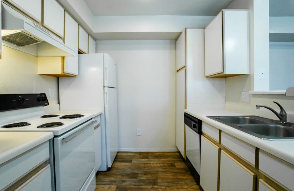 Kitchen with white cabinetry at Vista Ridge in Reno, Nevada