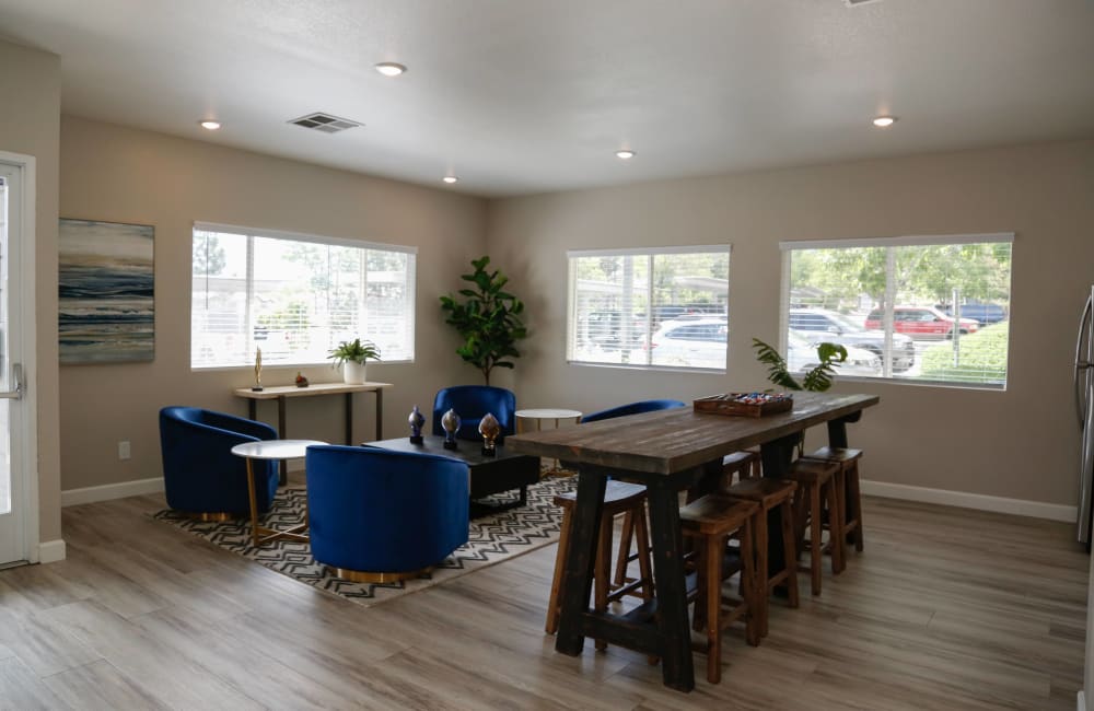 Clubhouse seating at Westcreek Apartments in Reno, Nevada