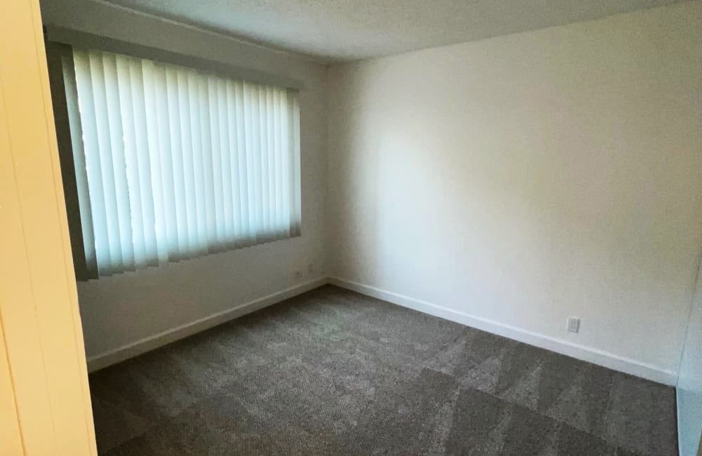 Spacious and carpeted bedroom at Parkway Green in Union City, California