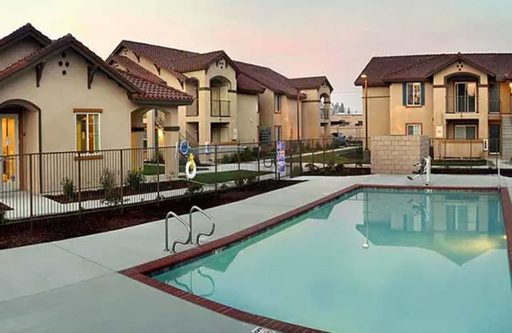 Resort-style pool at Cordova Apartments in Selma, California