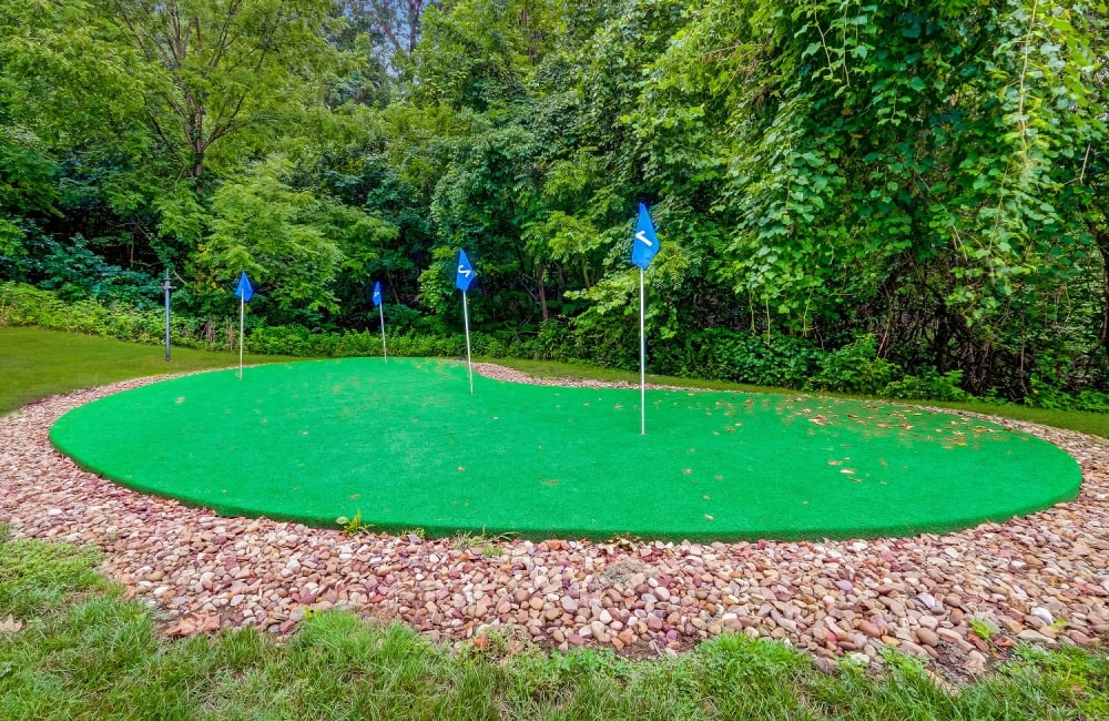 Enjoy fun activates available at our apartment complex such as mini golf located at Highlands of Montour Run in Coraopolis, Pennsylvania