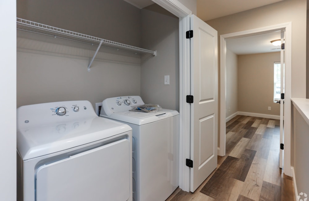 Washer and dryer in unit at Pleasant Ridge Stables in Knoxville, Tennessee