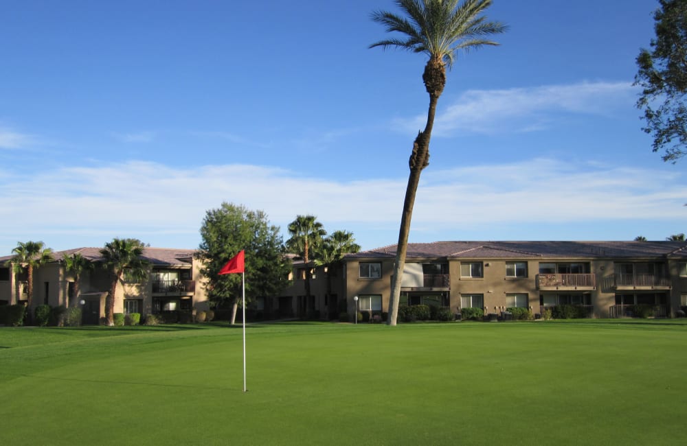 Outdoor golf at Villas on the Green in Palm Desert, California