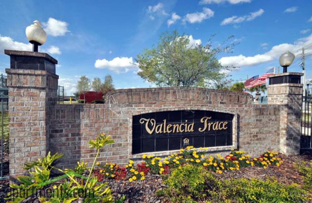 Sign outside of Valencia Trace in Orlando, Florida