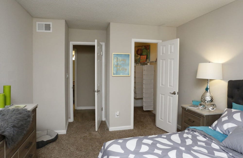 Spacious closet in a master bedroom in a model home at Elevation Hoover in Hoover, Alabama