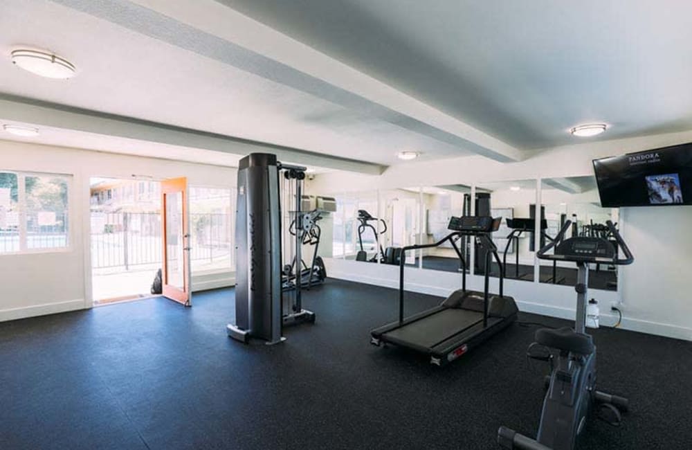 Gym with equipment at Magnolia Terrace in Fairfield, California