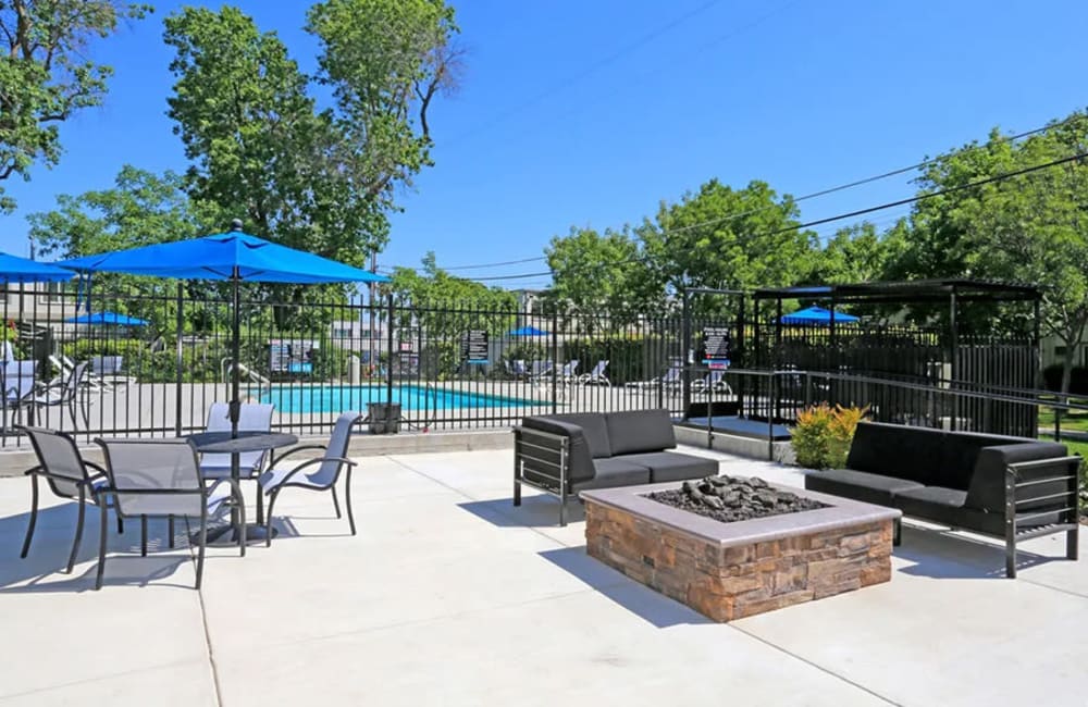 Outdoor community area at Academy Lane Apartment Homes in Davis, California