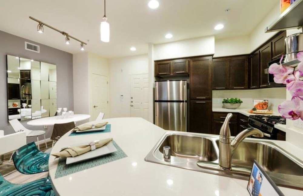 Kitchen with bar seating at Solterra in San Diego, California