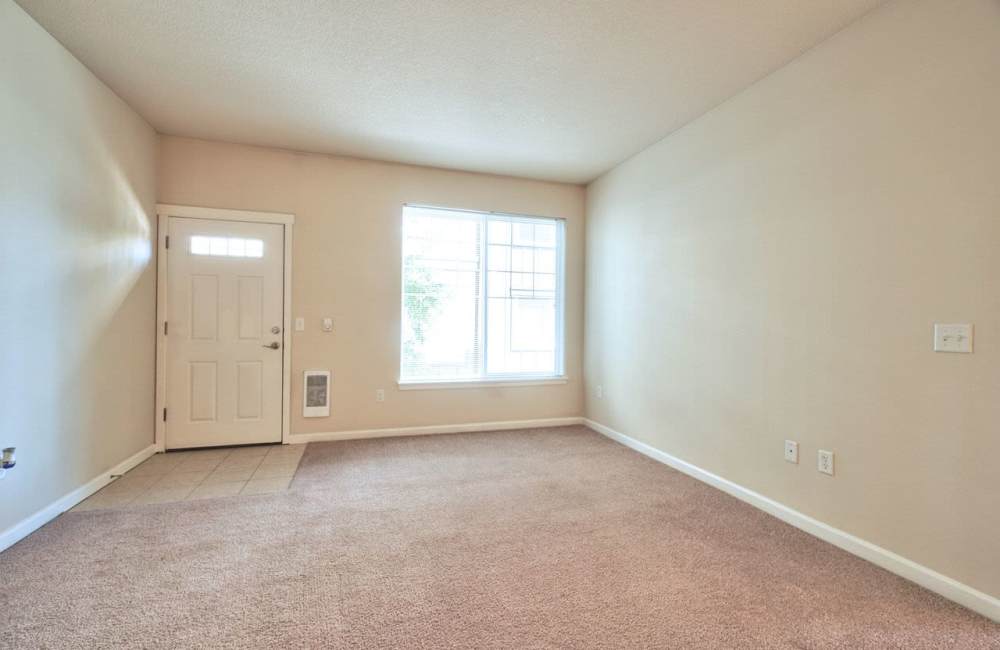 Empty living room at Creekview Crossing in Sherwood, Oregon