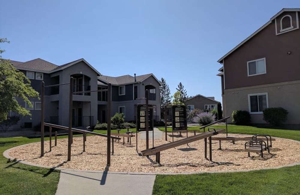 An on-site playground for children at Sky Vista Commons North & South in Reno, Nevada