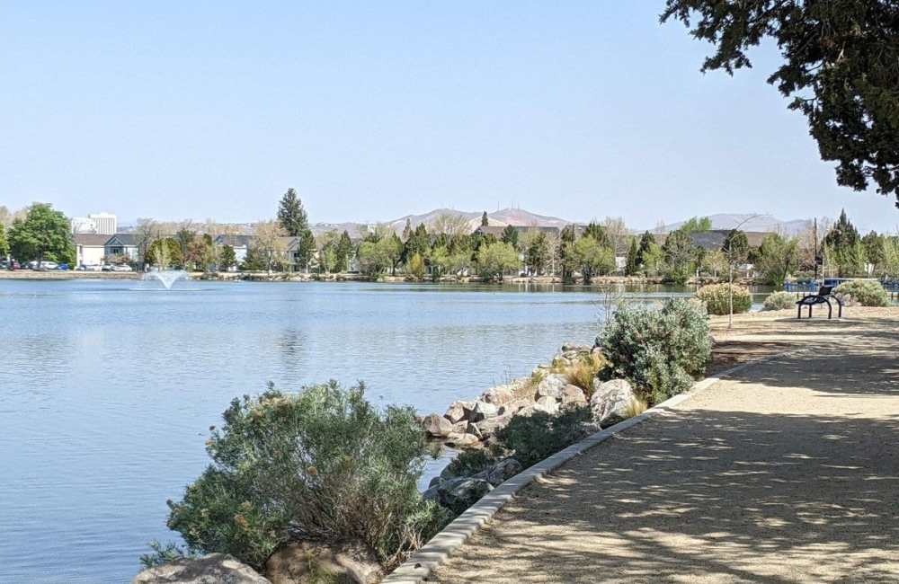 Lakeside path at Edgewater at Virginia Lake in Reno, Nevada