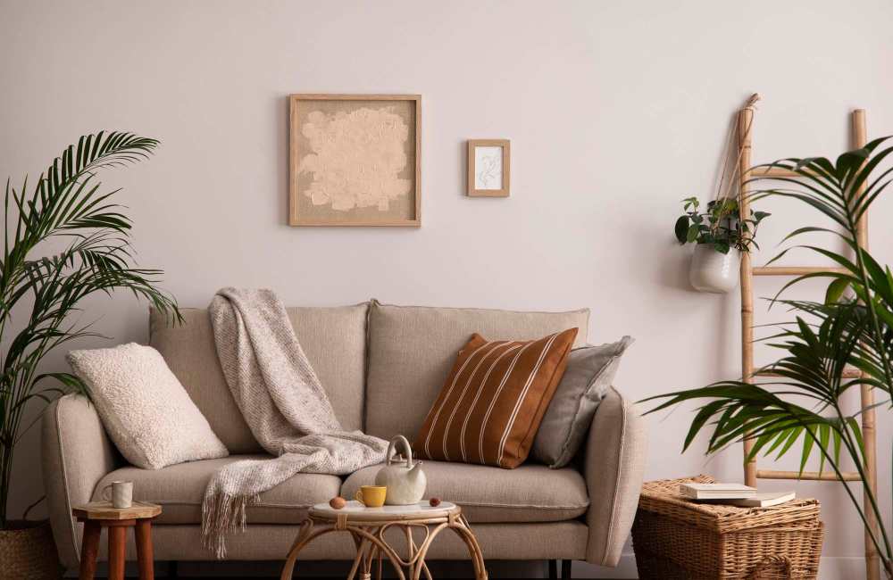 A furnished apartment living room at Park Haven in Fairfield, California
