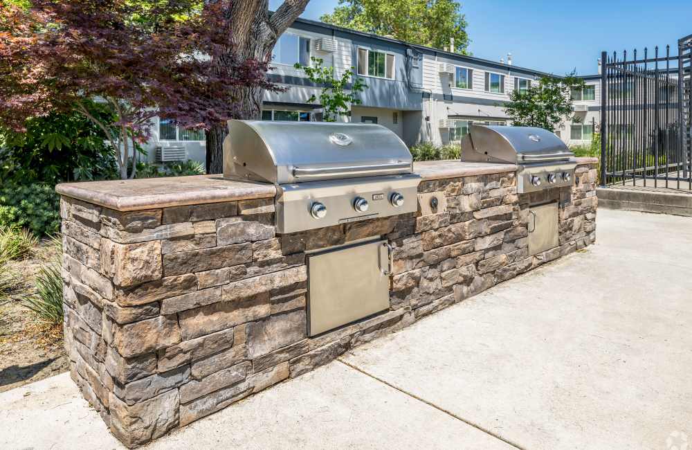 outdoor grille at Academy Lane Apartment Homes in Davis, California