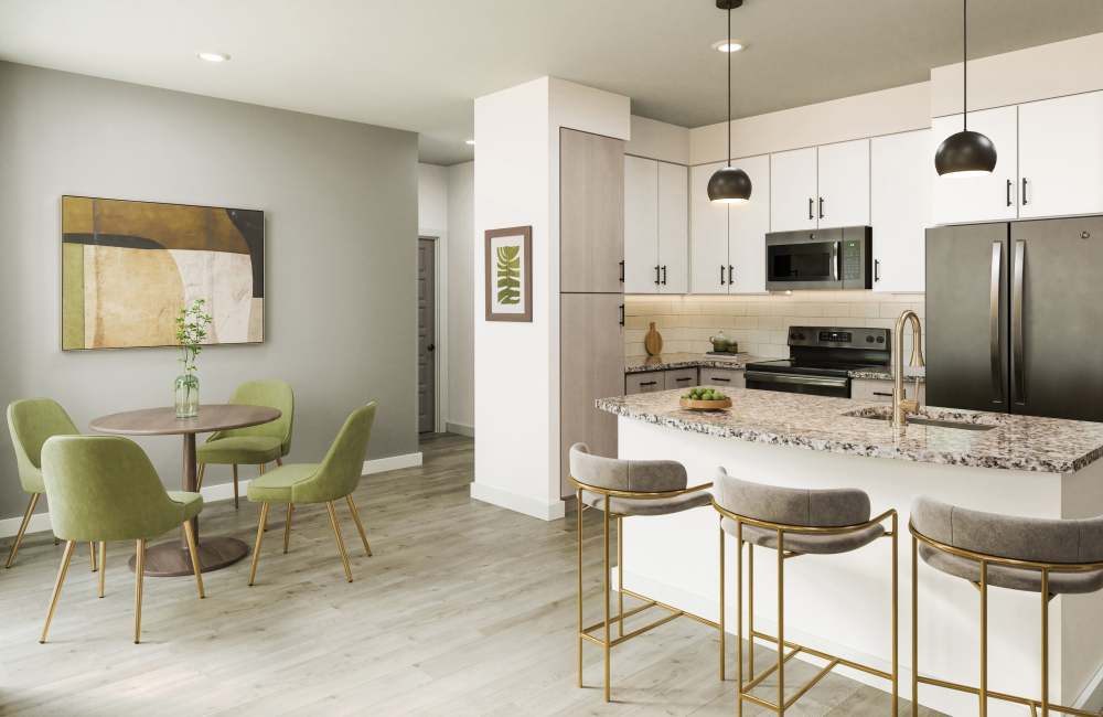 Modern living spaces at The Abbey at Veramendi in New Braunfels, Texas