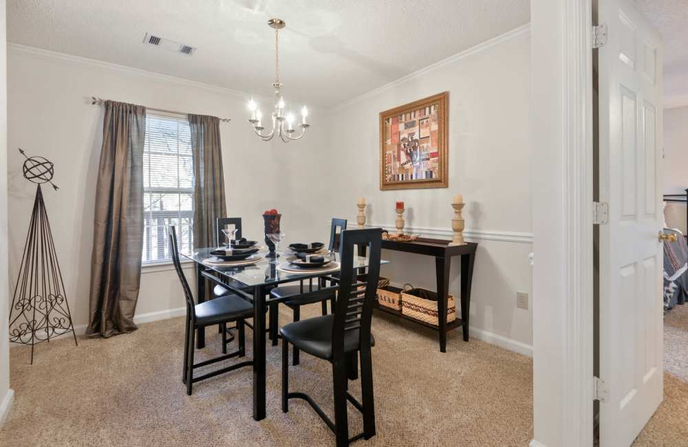 Small dining table in apartment at Carrington Point in Douglasville, Georgia