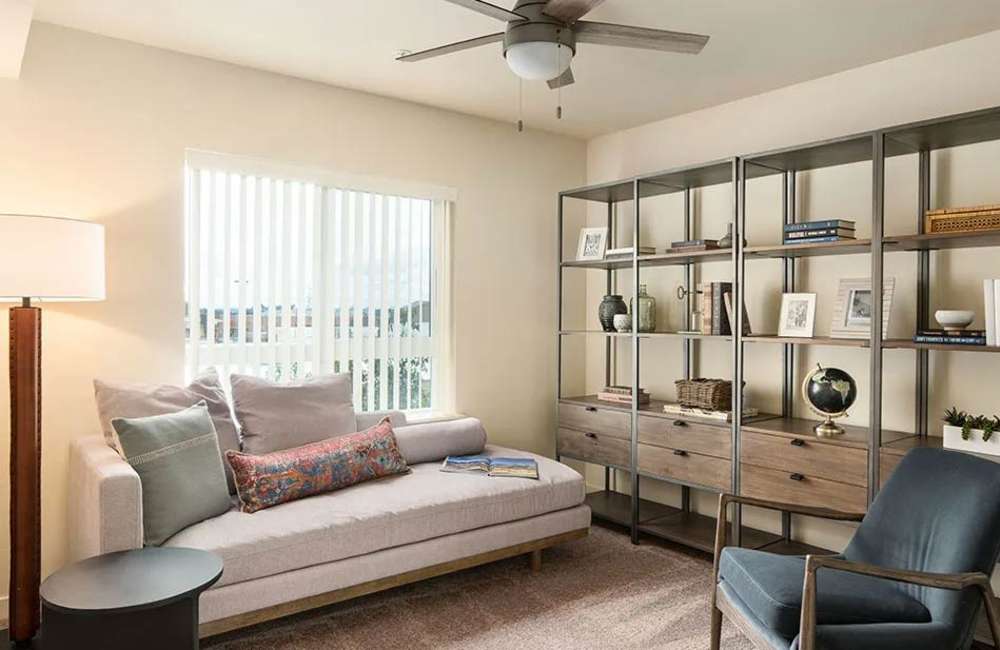 Spacious living room at Traditions at Federal Way in Federal Way, Washington