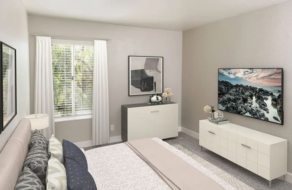 Bedroom at Gateway Apartments in San Leandro, California