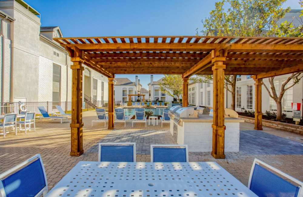 Pool side lounge at Verlaine on the Parkway in Dallas, Texas, 
