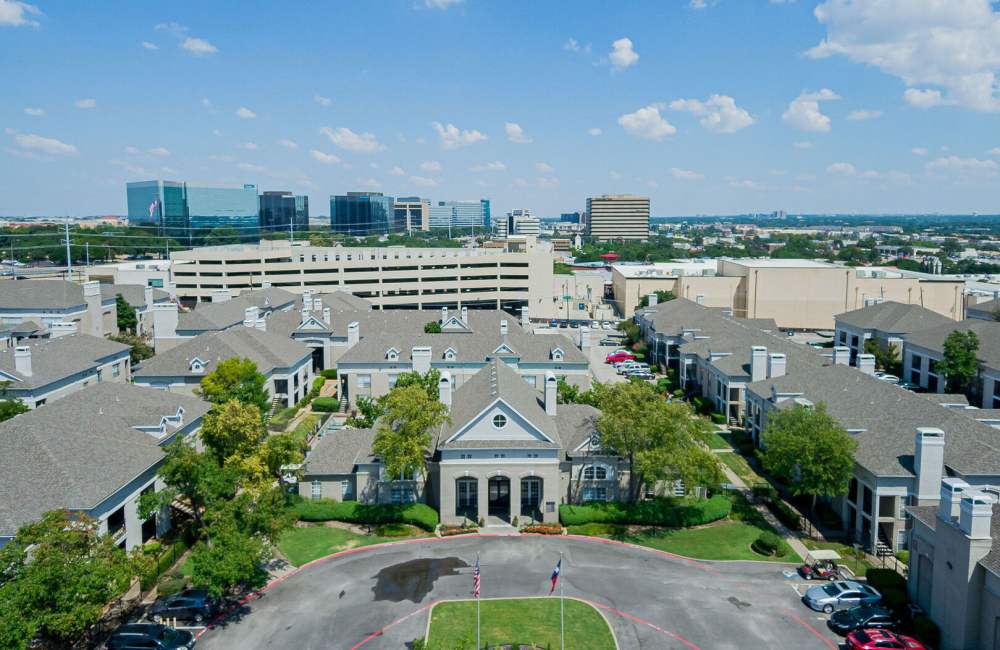 Drone shot at Verlaine on the Parkway in Dallas, Texas, 