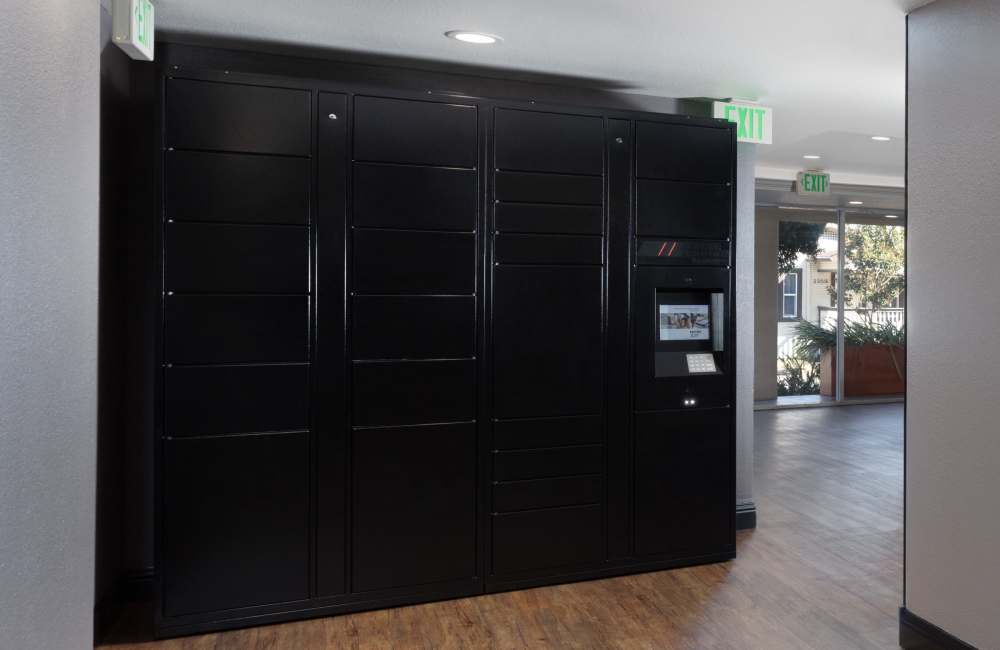 Package lockers at Bentley Place in Hayward, California