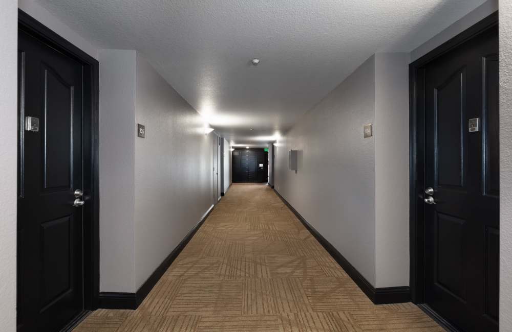 Hallways at Bentley Place in Hayward, California