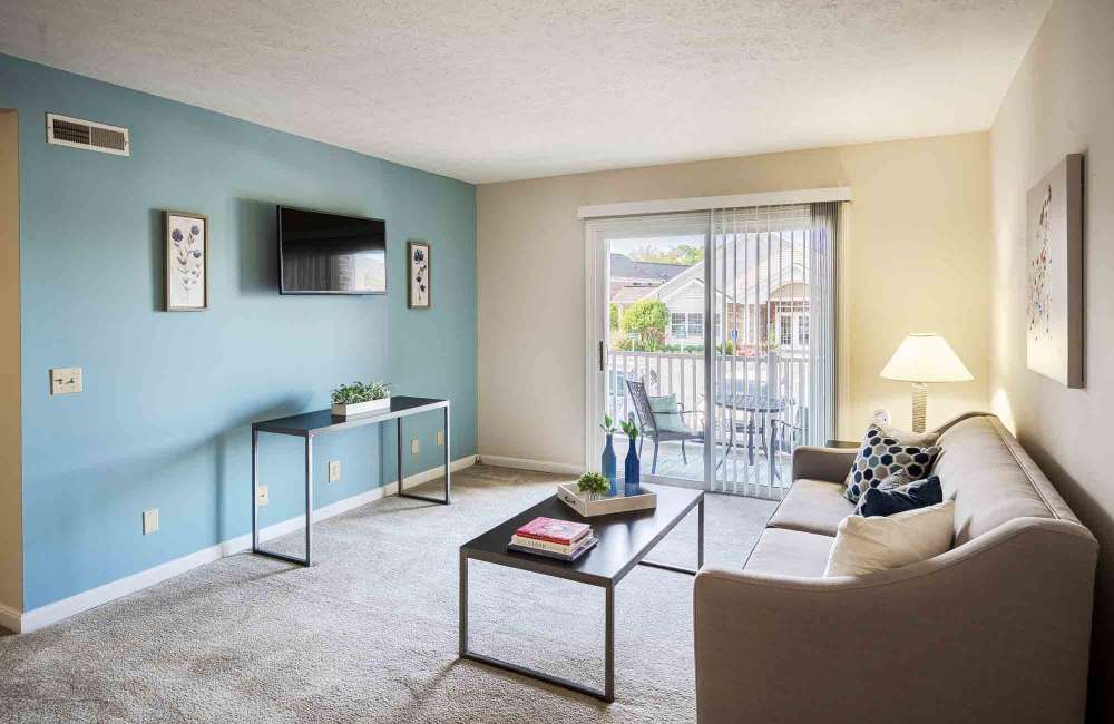 Living room at Reserve at Ft. Mitchell Apartments in Ft. Mitchell, Kentucky