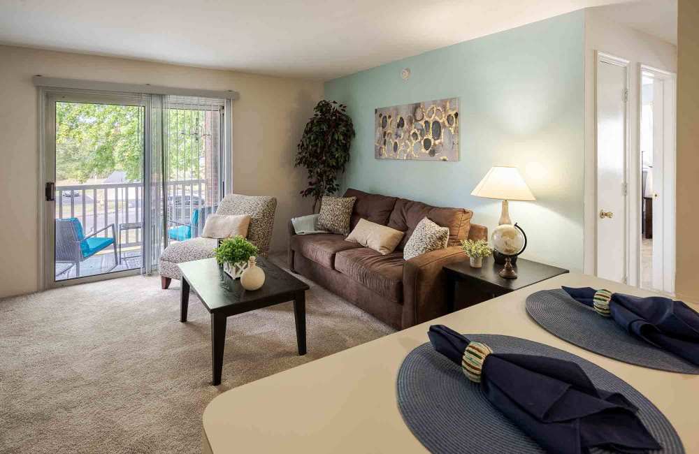 Living room at Four Seasons Apartments in Erlanger, Kentucky