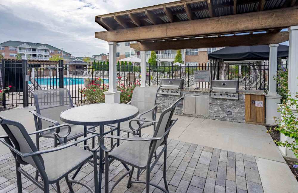 Grilling station at Aspen Pines Apartment Homes in Wilder, Kentucky