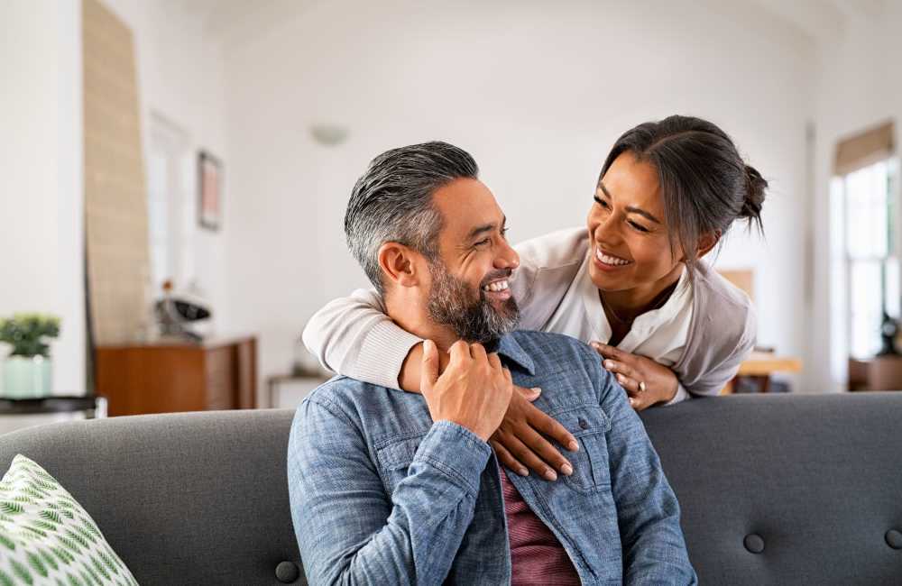 Couple in their apartment at Stone Canyon Apartments in Colorado Springs, Colorado