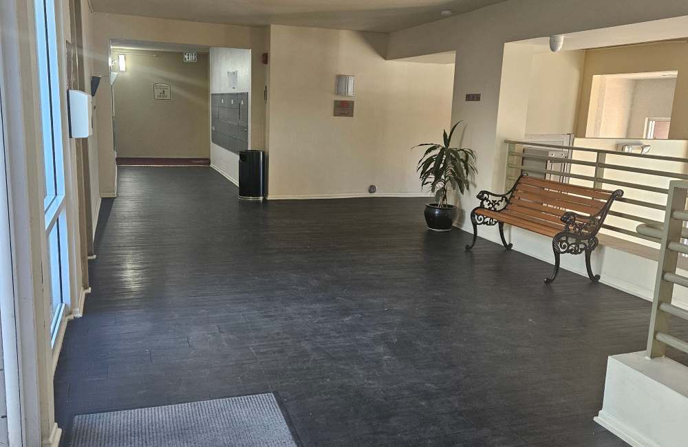 Lobby area at Orange Wood Court in Sherman Oaks, California